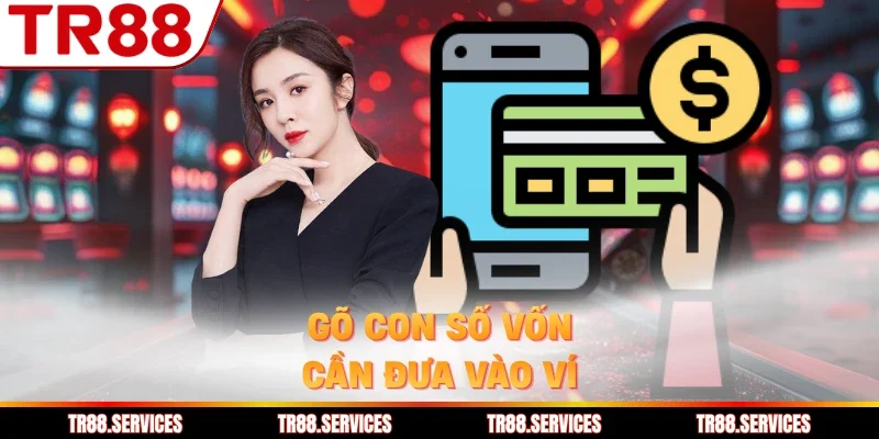 Gõ con số vốn cần đưa vào ví